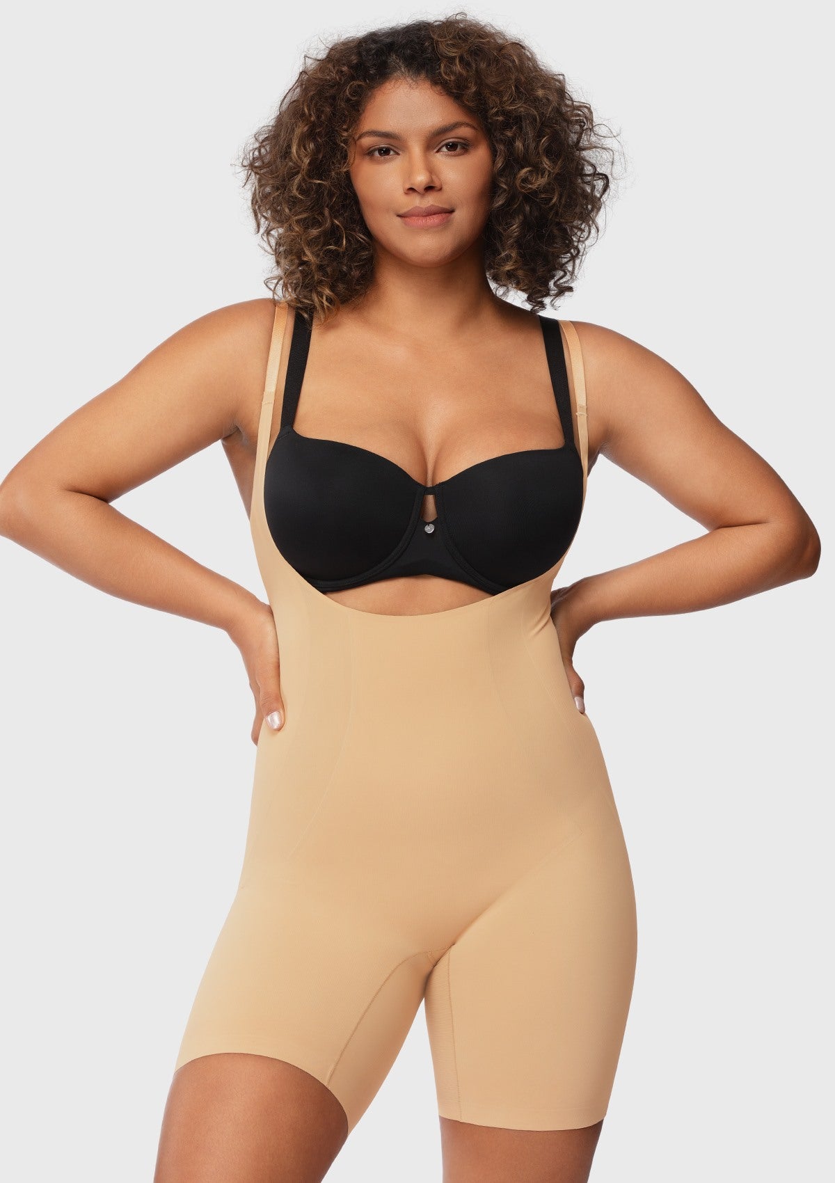 Songful Seamless Mid-Thigh Bodysuit Tummy Control Shapewear Sculpting Body Shaper