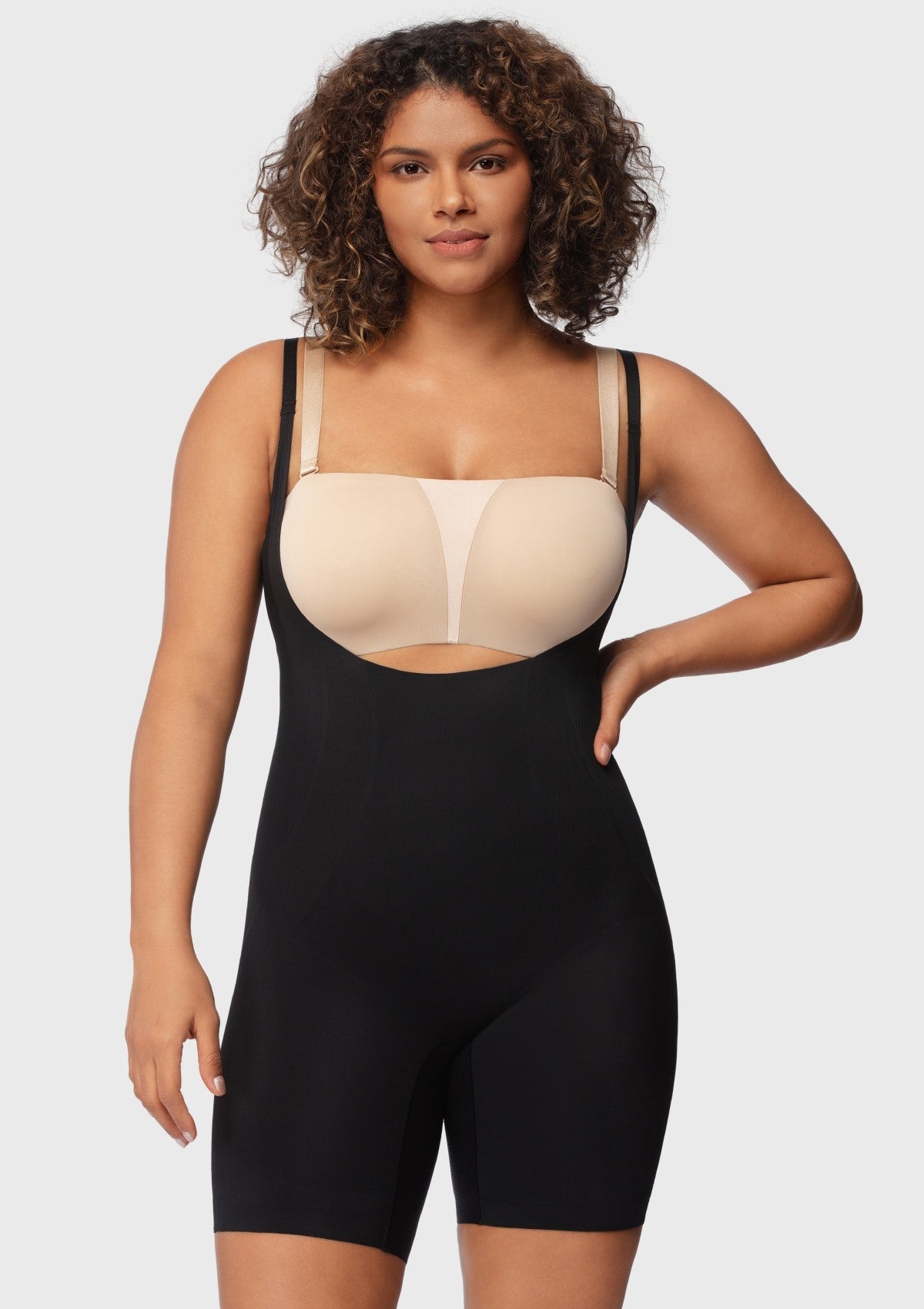 Songful Seamless Mid-Thigh Bodysuit Tummy Control Shapewear Sculpting Body Shaper