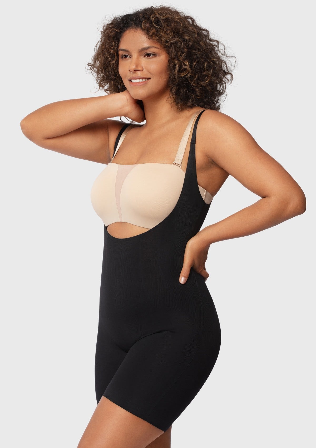 Songful Seamless Mid-Thigh Bodysuit Tummy Control Shapewear Sculpting Body Shaper