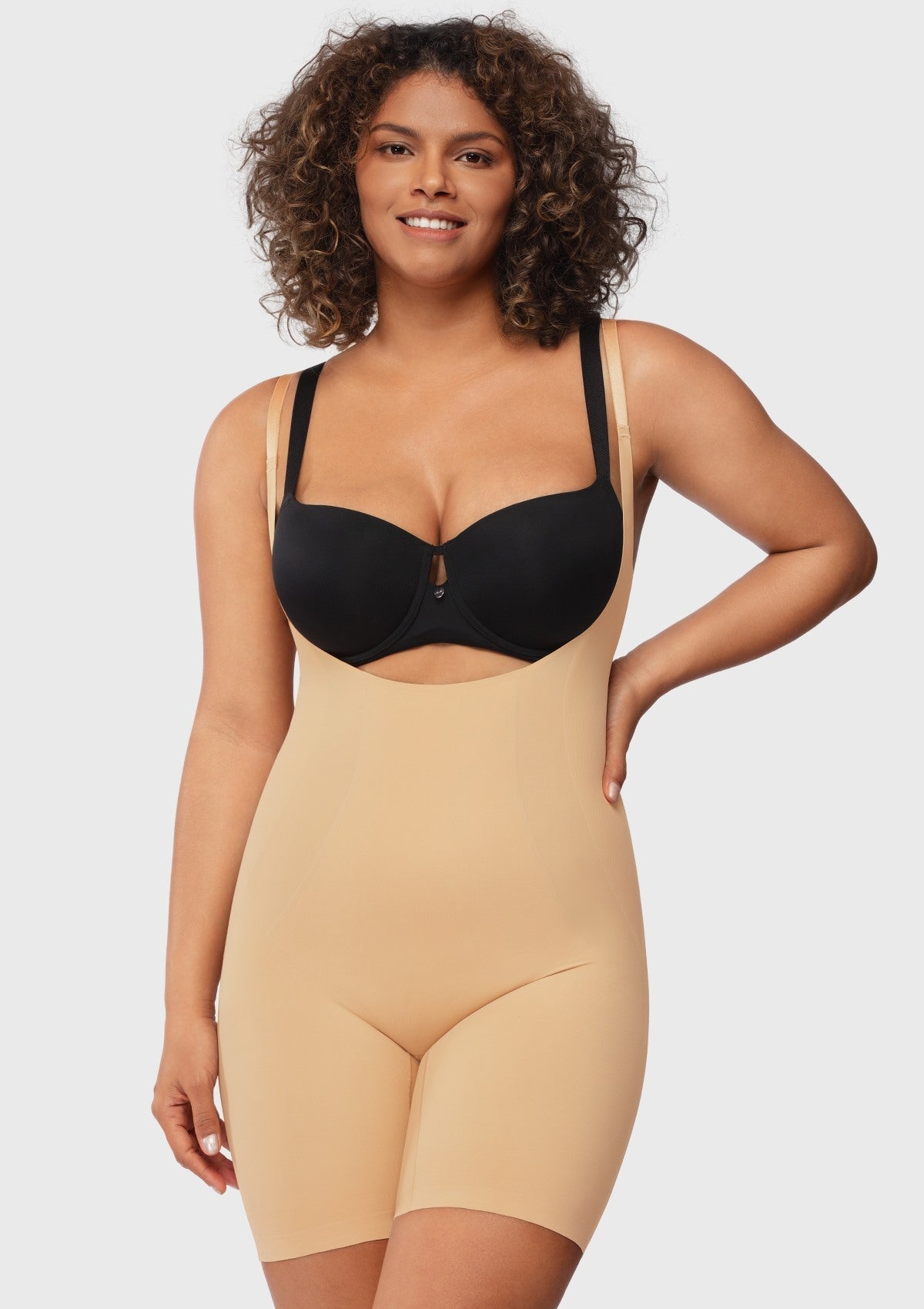 Songful Seamless Mid-Thigh Bodysuit Tummy Control Shapewear Sculpting Body Shaper