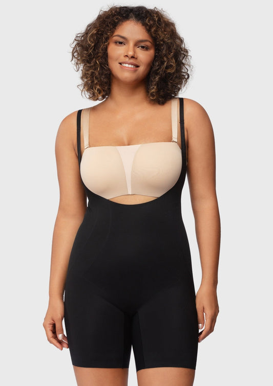 Songful Seamless Mid-Thigh Bodysuit Tummy Control Shapewear Sculpting Body Shaper