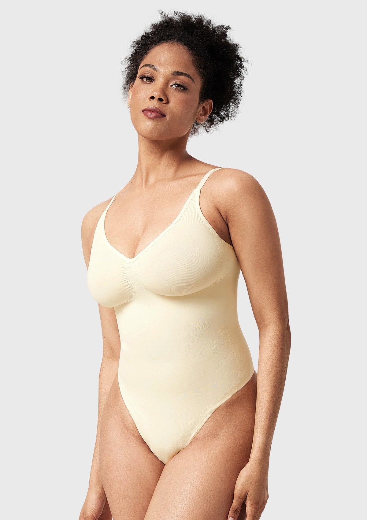 Songful V-Neck Tummy Control WireFree Seamless Bodysuit One Piece Shapewear