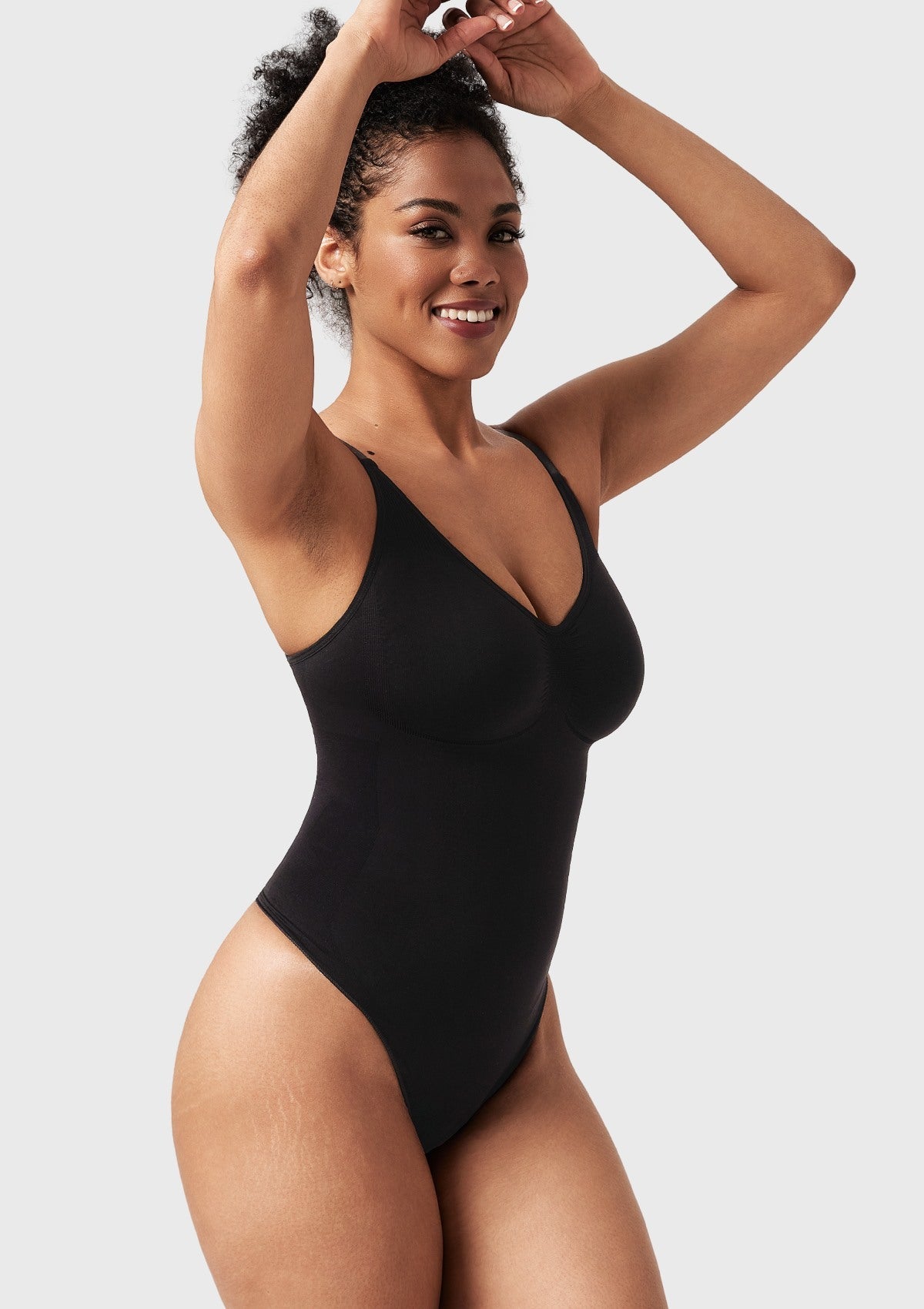 Songful V-Neck Tummy Control WireFree Seamless Bodysuit One Piece Shapewear