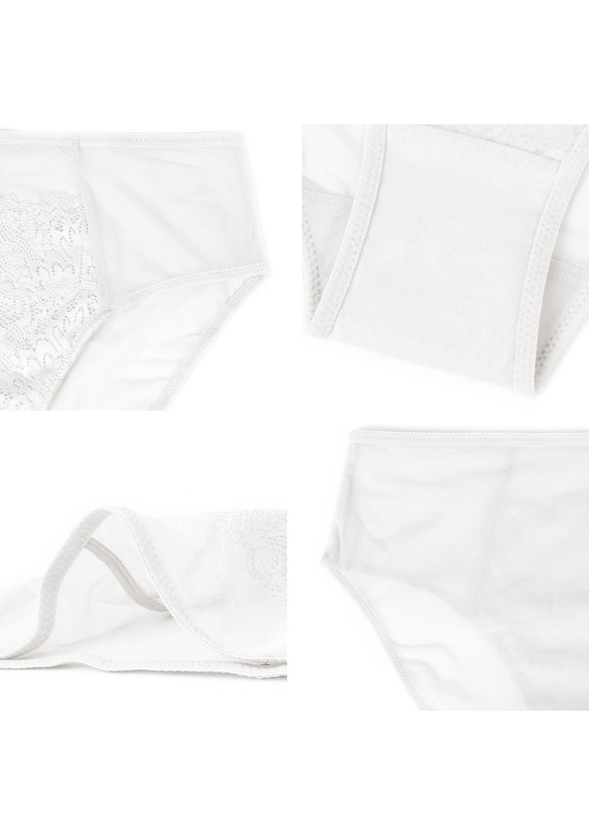 Sunflower High-Rise White Lace Brief Underwear