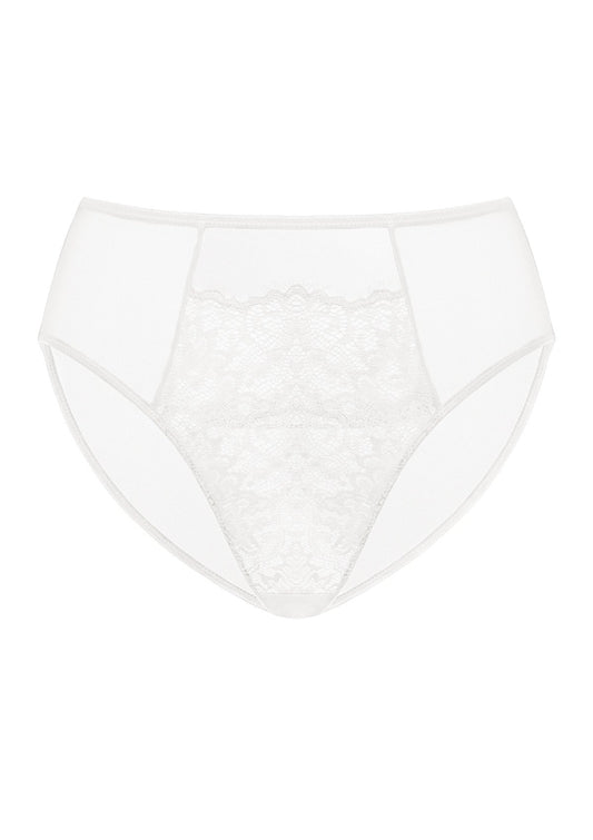 Sunflower High-Rise White Lace Brief Underwear