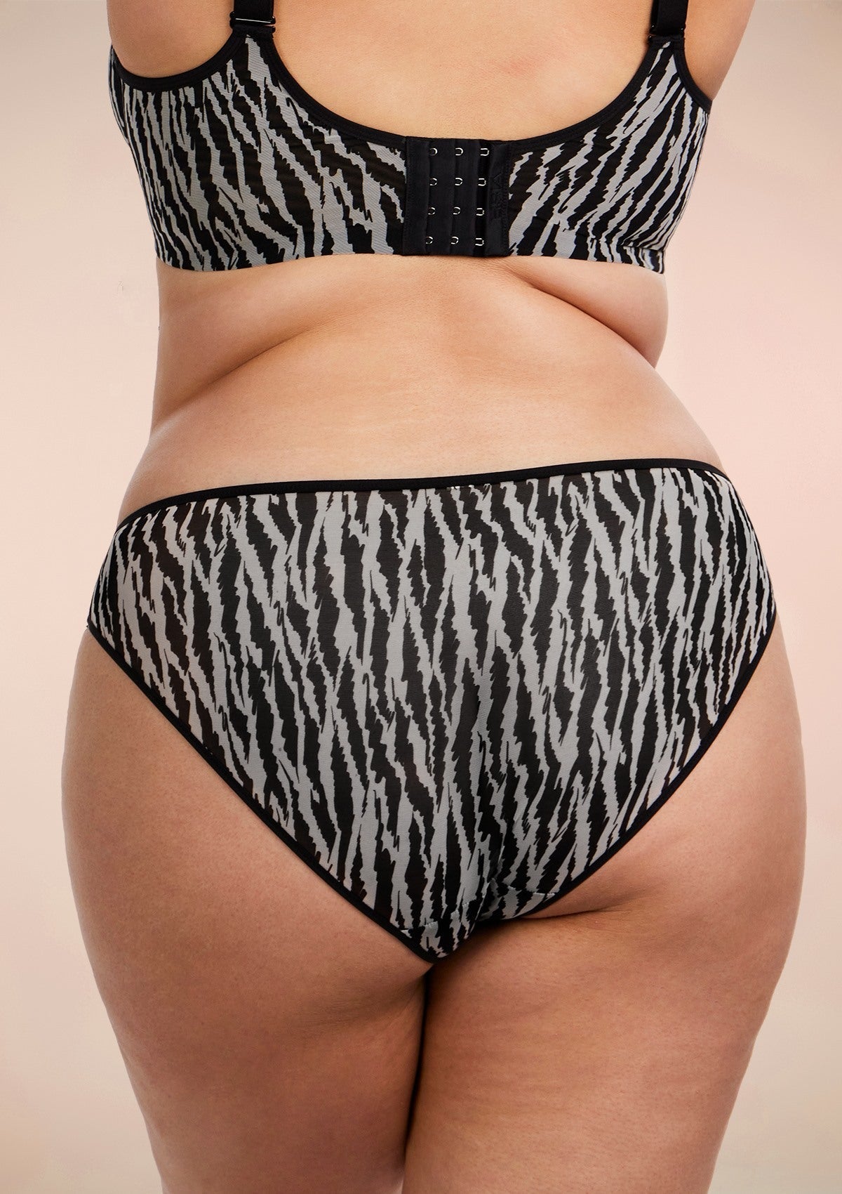 Zebra Wild Breathable Black Mesh Bikini Underwear