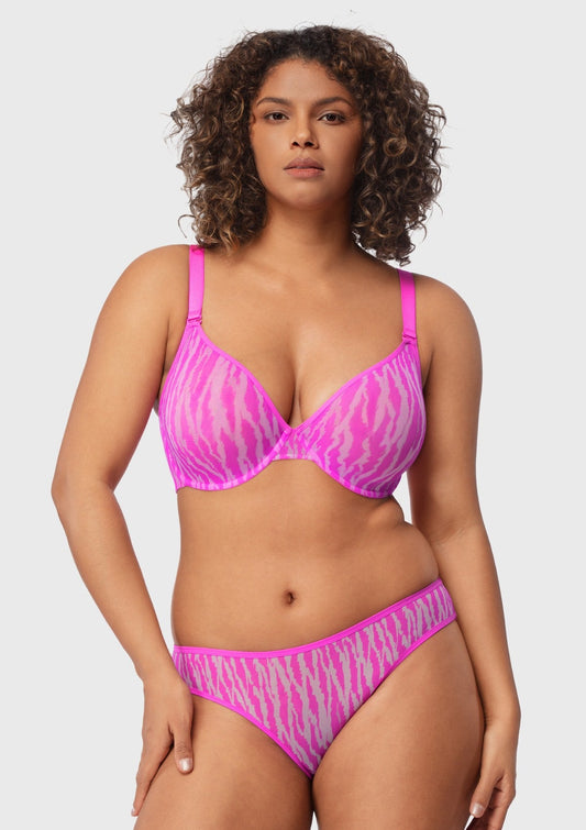 Zebra Wild Unlined Mesh Underwire Bra