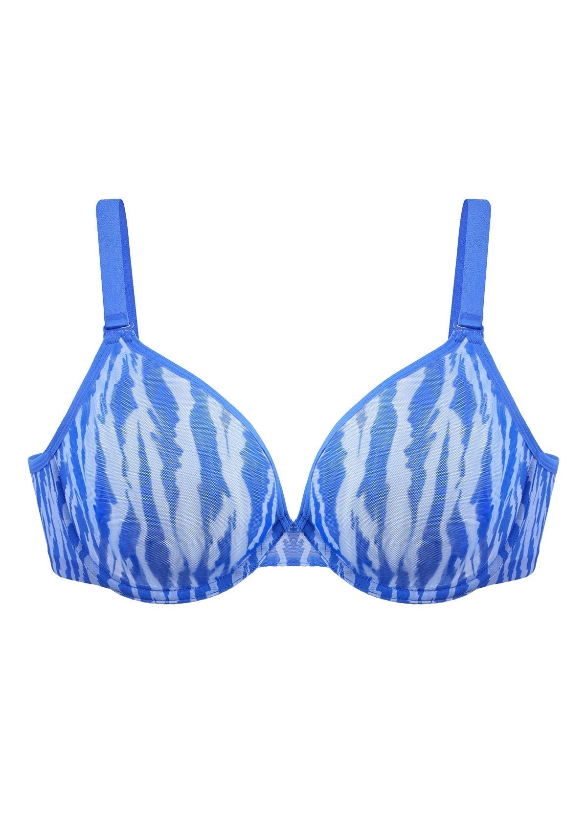 Zebra Wild Unlined Blue Underwire Mesh Bra Set