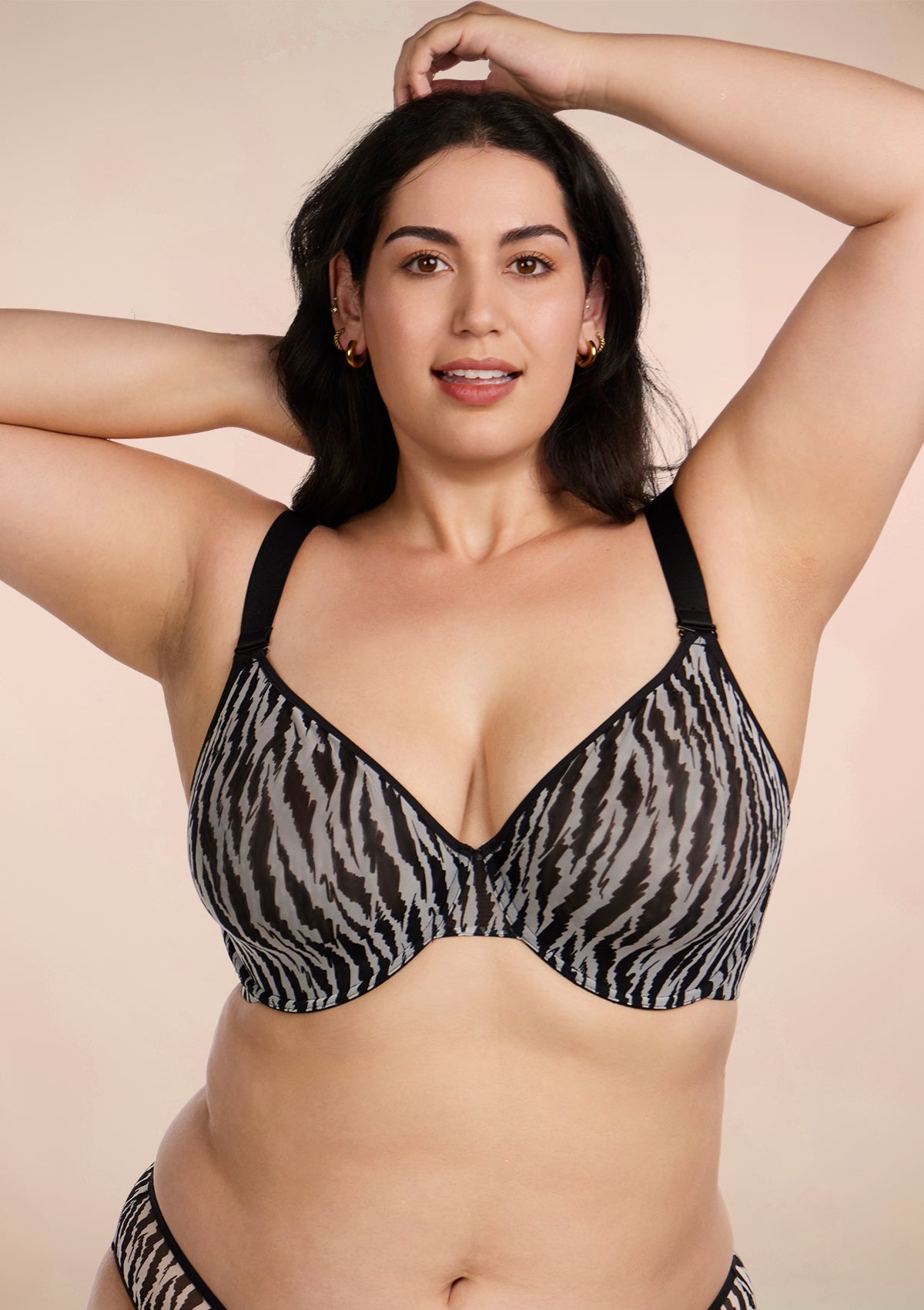 Zebra Wild Unlined Underwire Mesh Bra