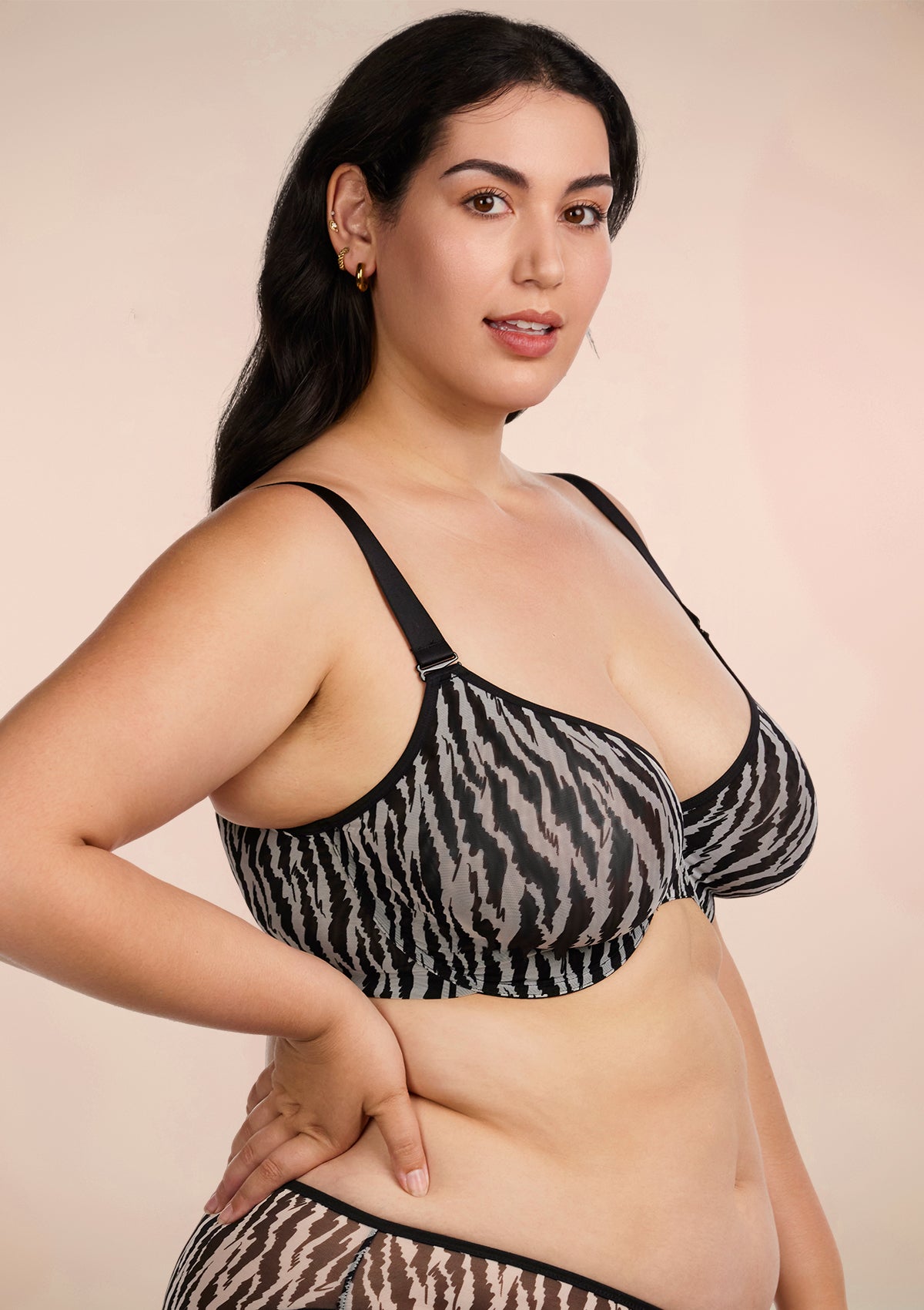 Zebra Wild Unlined Underwire Mesh Bra