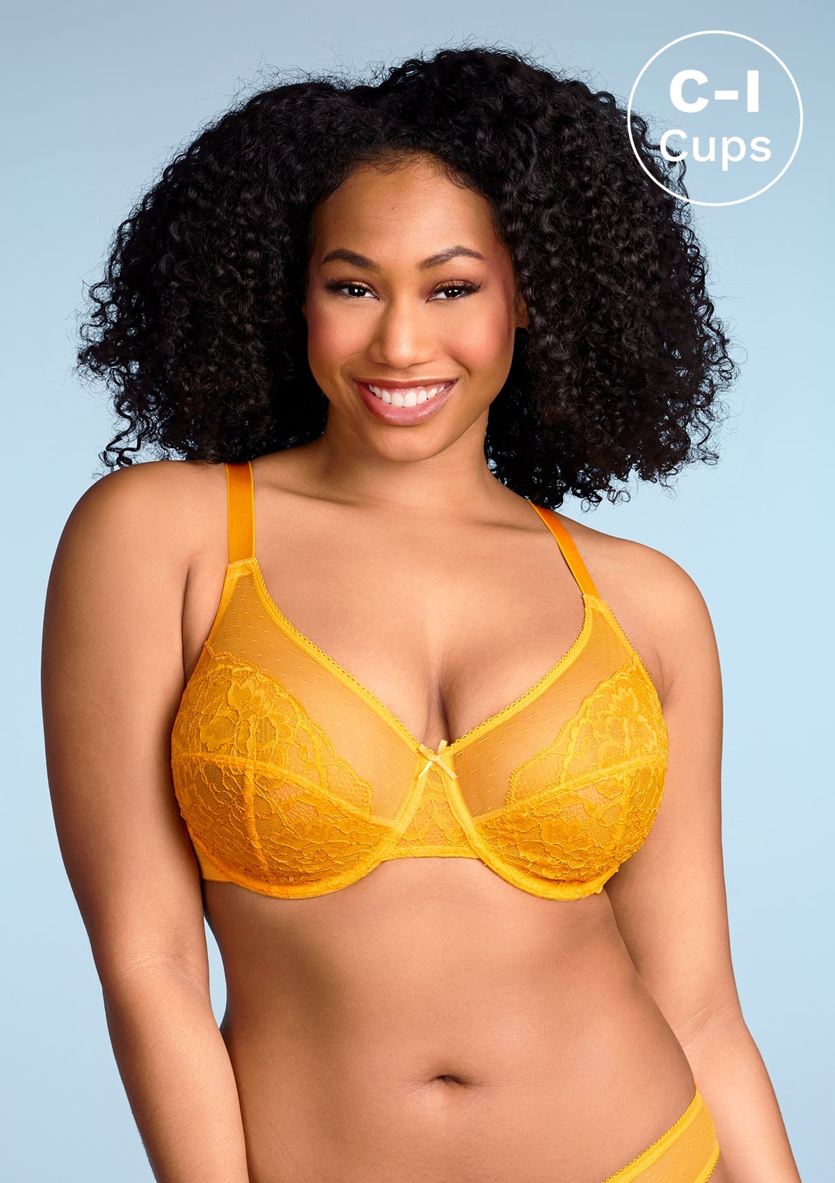 Enchante Cadmium Yellow Lace Underwire Bra Set