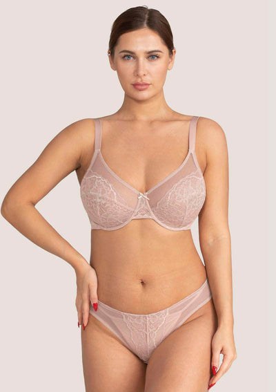 Enchante Dark Pink Lace Underwire Bra Set