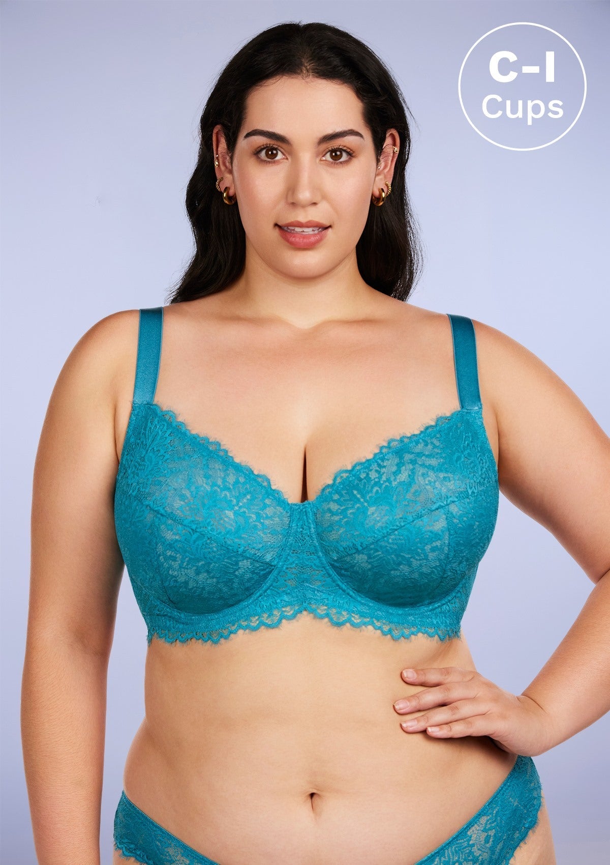 HSIA Horizon Blue Sunflower Underwire Lace Bra