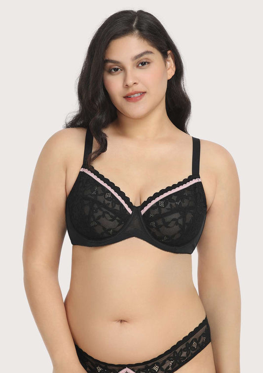 Jessamine Contrast Color Lace Underwire Bra