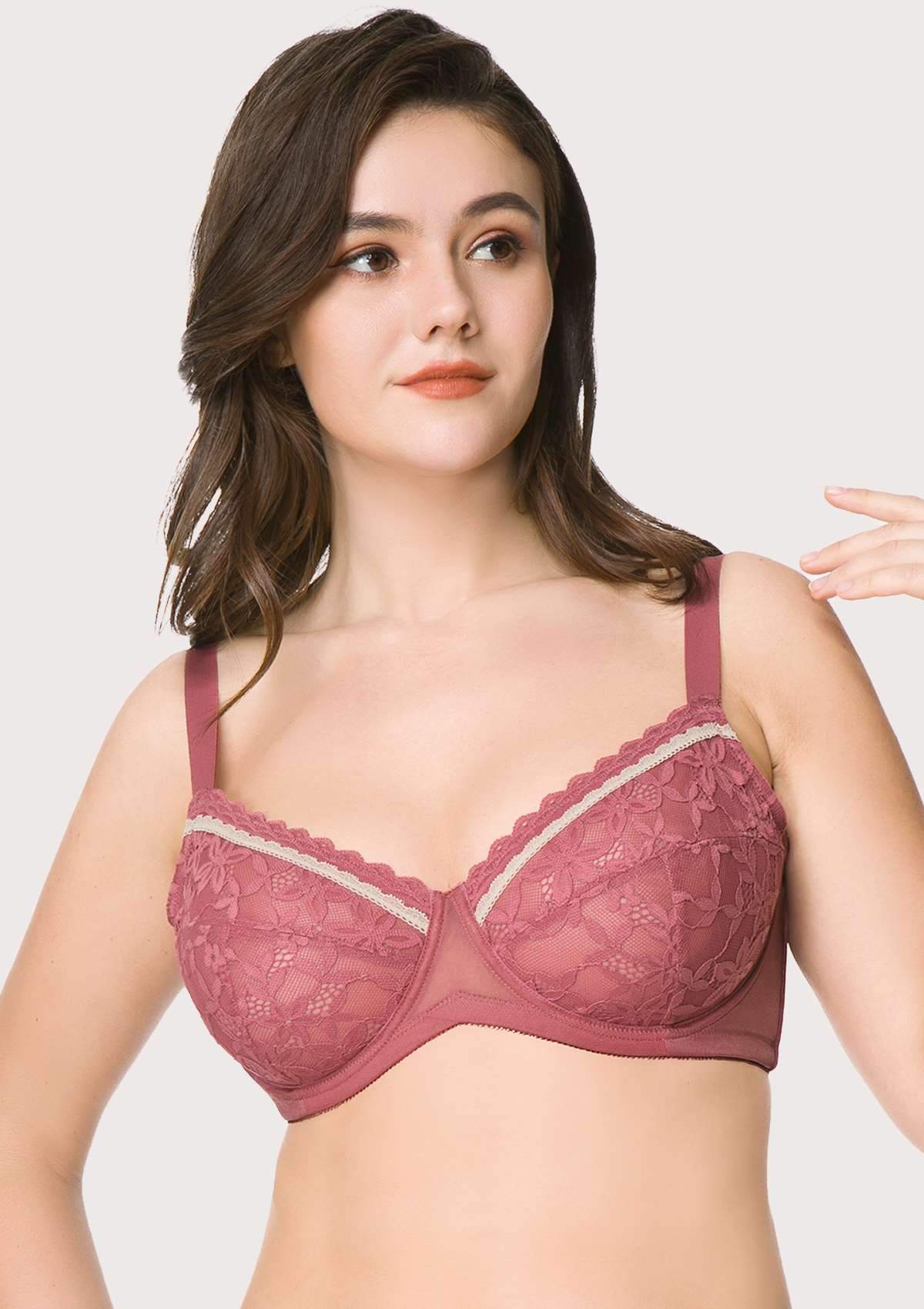 Jessamine Contrast Color Lace Underwire Bra