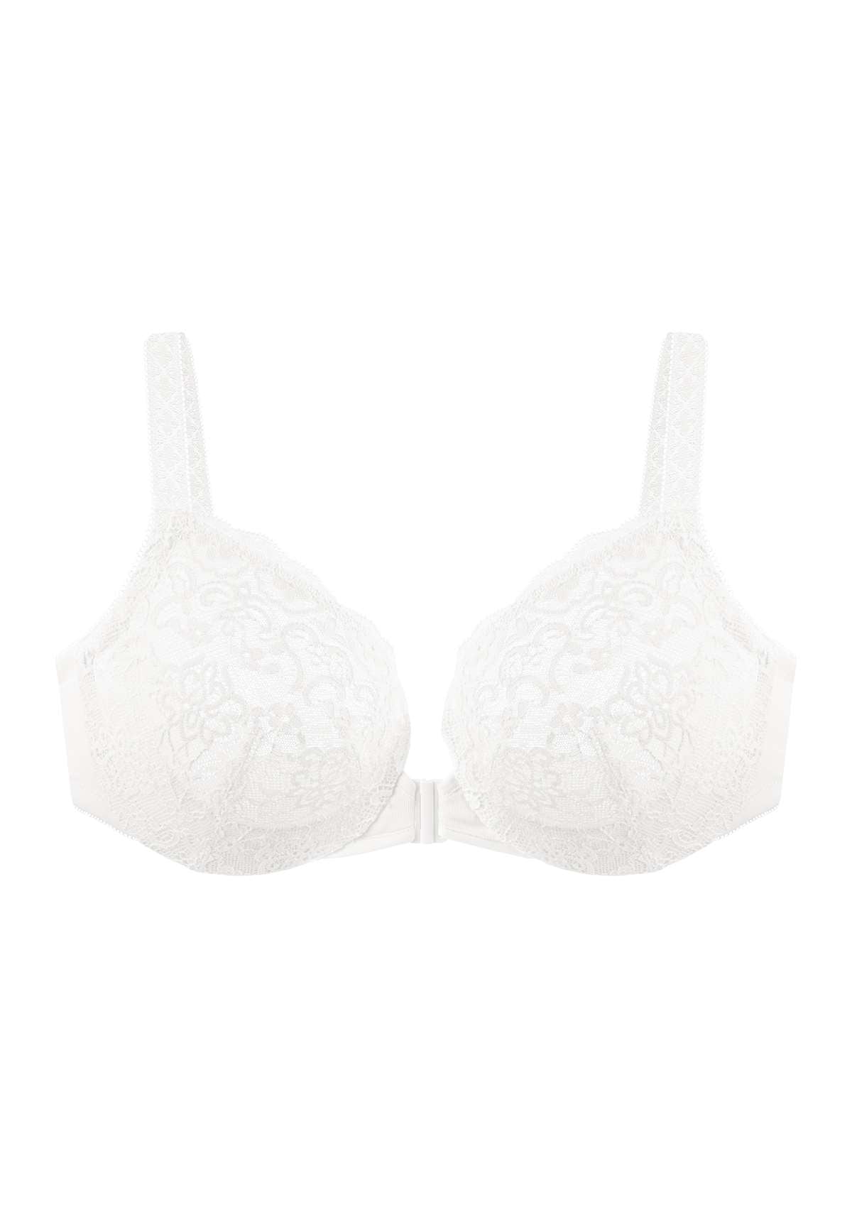 Nymphaea Front-Close Retro Floral Lace Unlined Bra