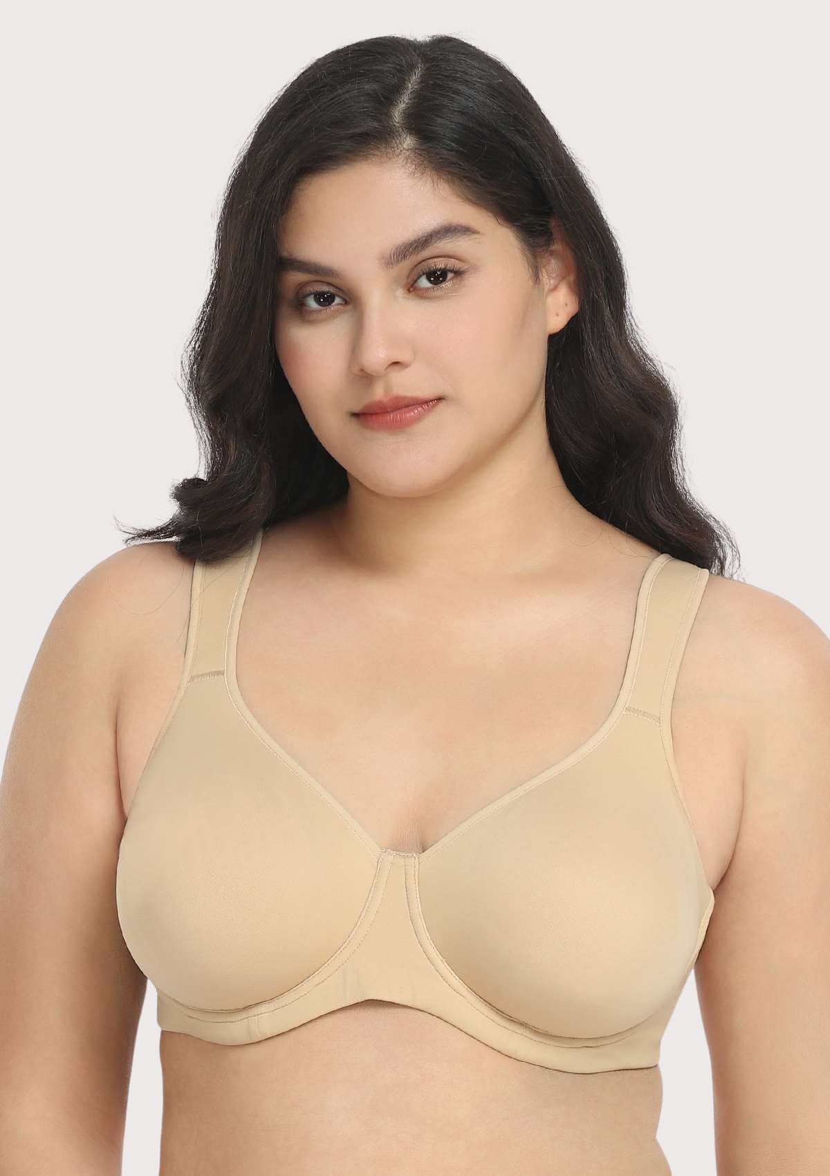 Joan Ultimate Soft Beige T-shirt Unlined Minimizer Bra Set