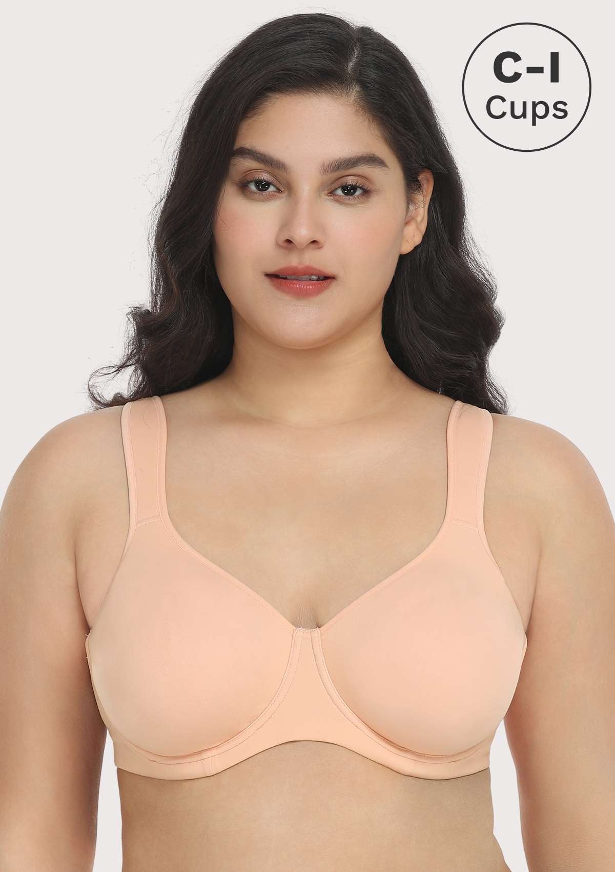 Joan Ultimate Soft Light Pink T-shirt Unlined Minimizer Bra Set