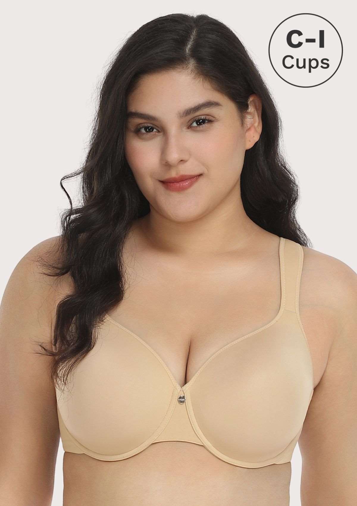 Patricia T-shirt Beige Lightly Padded Underwire Minimizer Bra Set