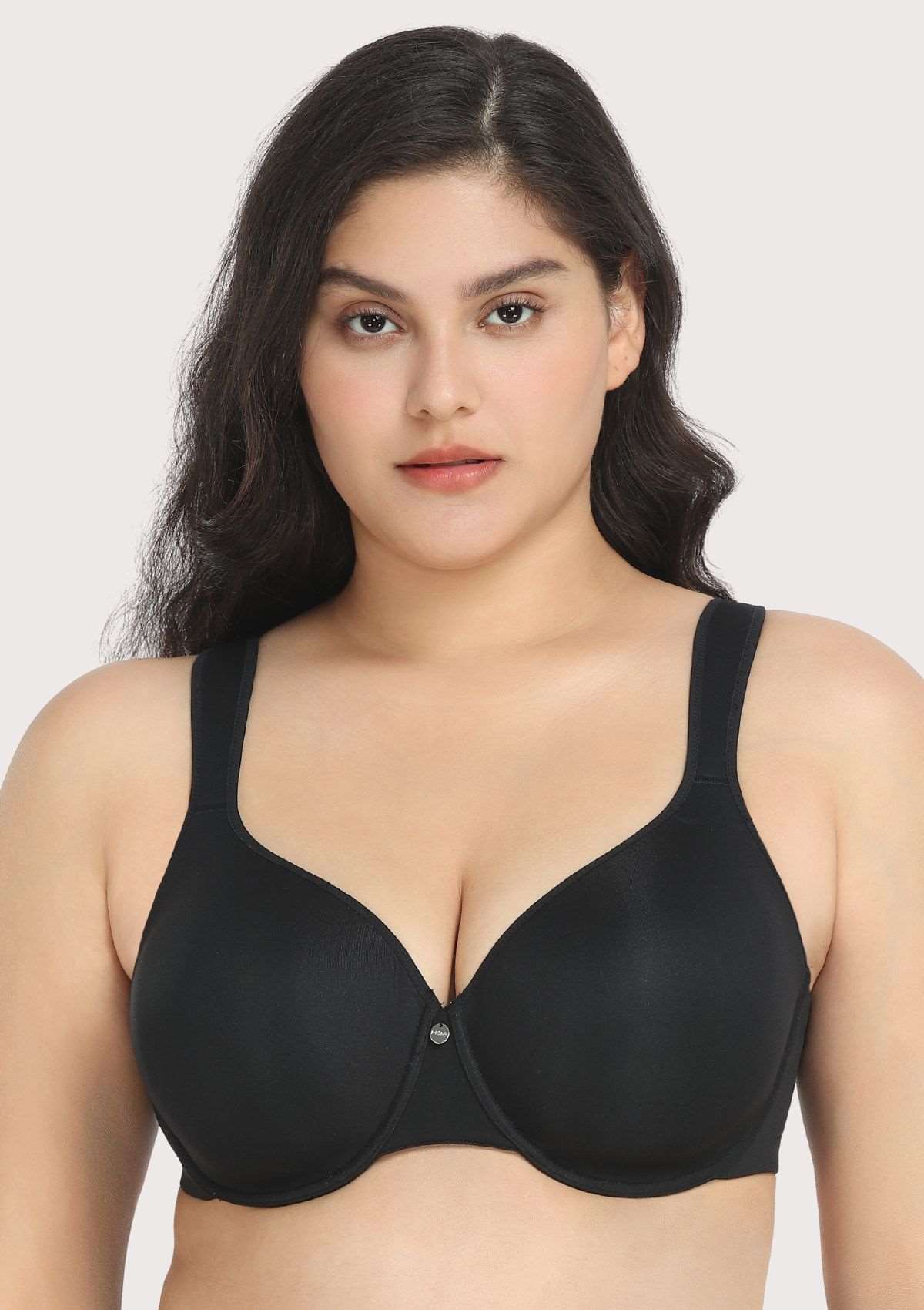 Patricia T-shirt Black Lightly Padded Underwire Minimizer Bra Set