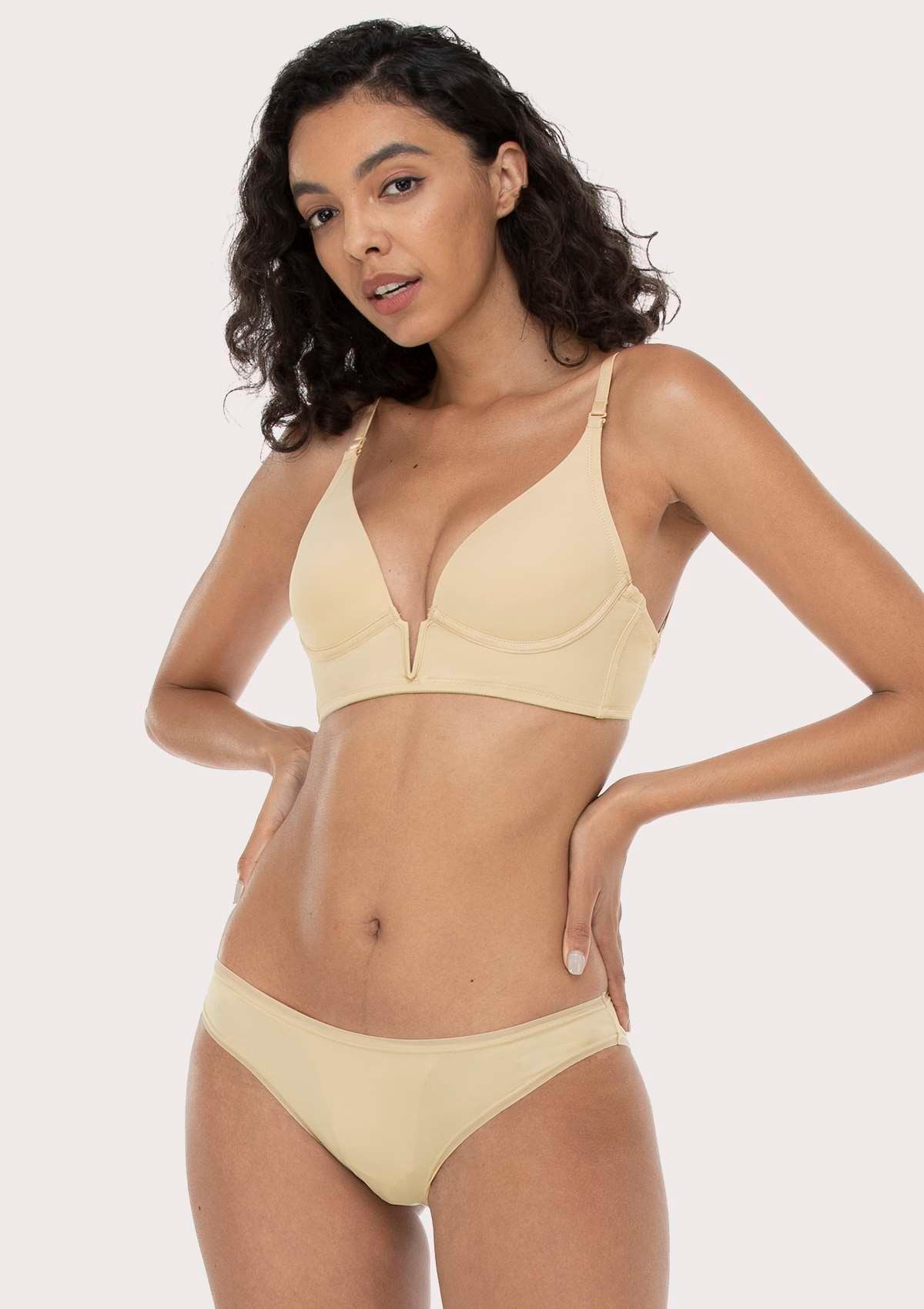 HSIA Deep V Plunge Low Back Wire Bra