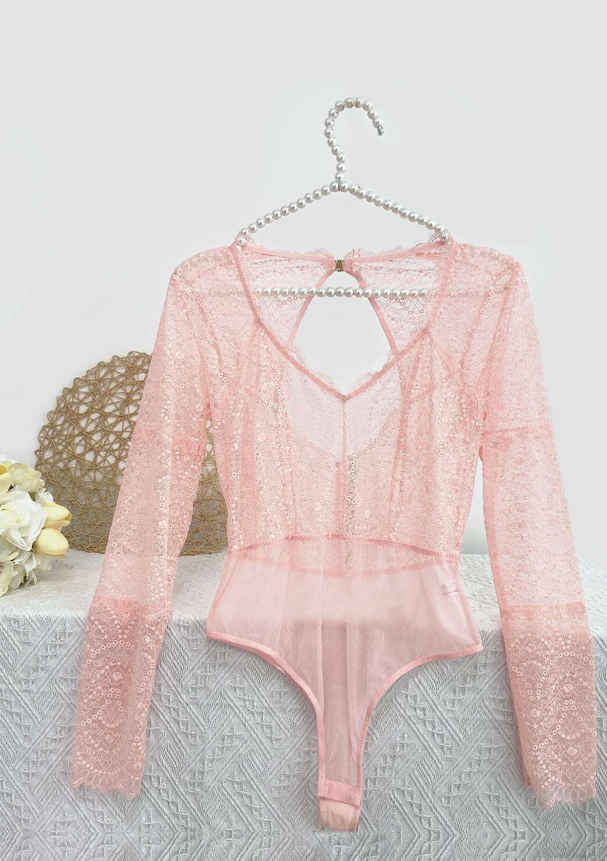 HSIA Lace Long Sleeve Teddy