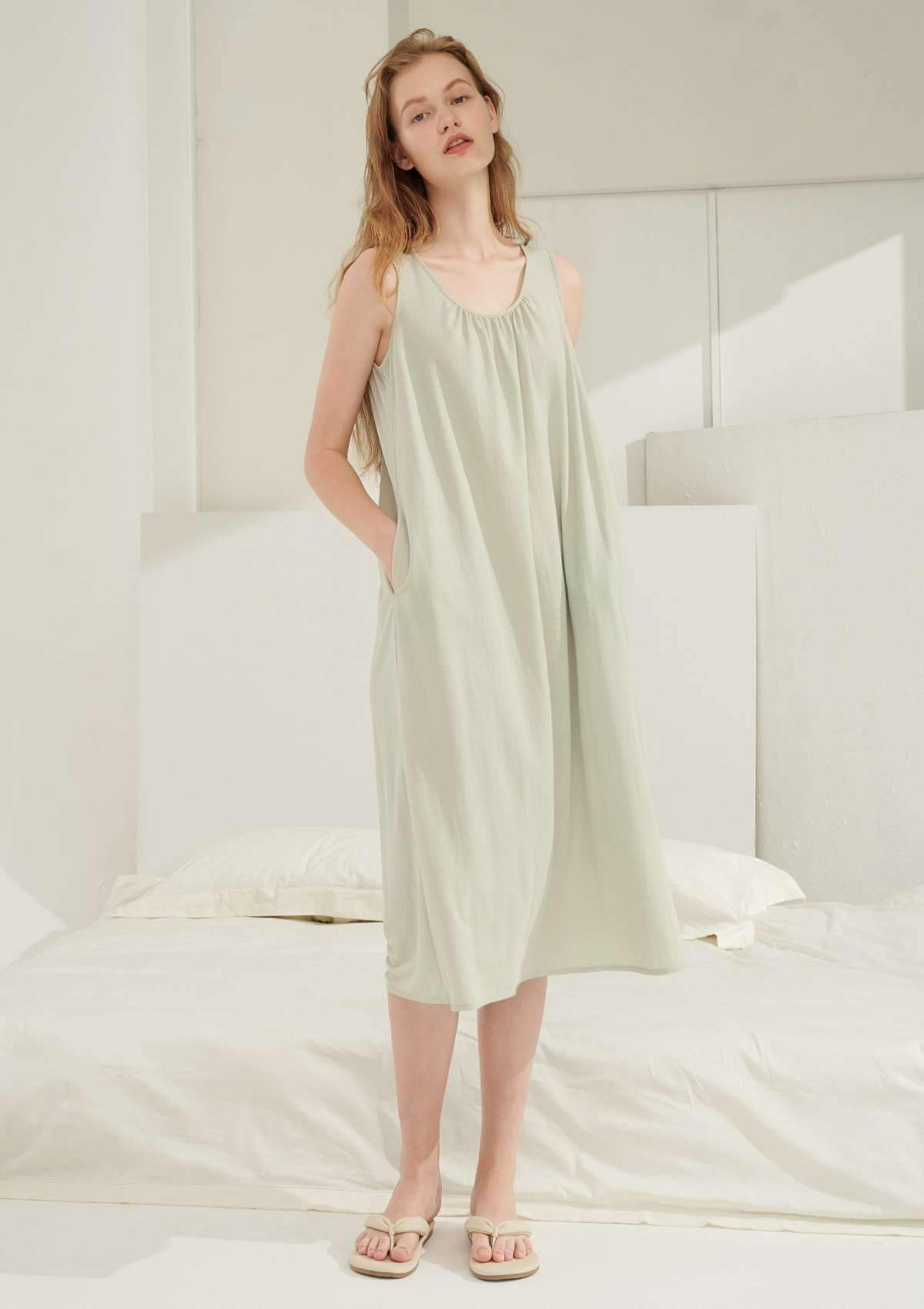 HSIA Sleeveless Sleepdress with U-Shape Neckline