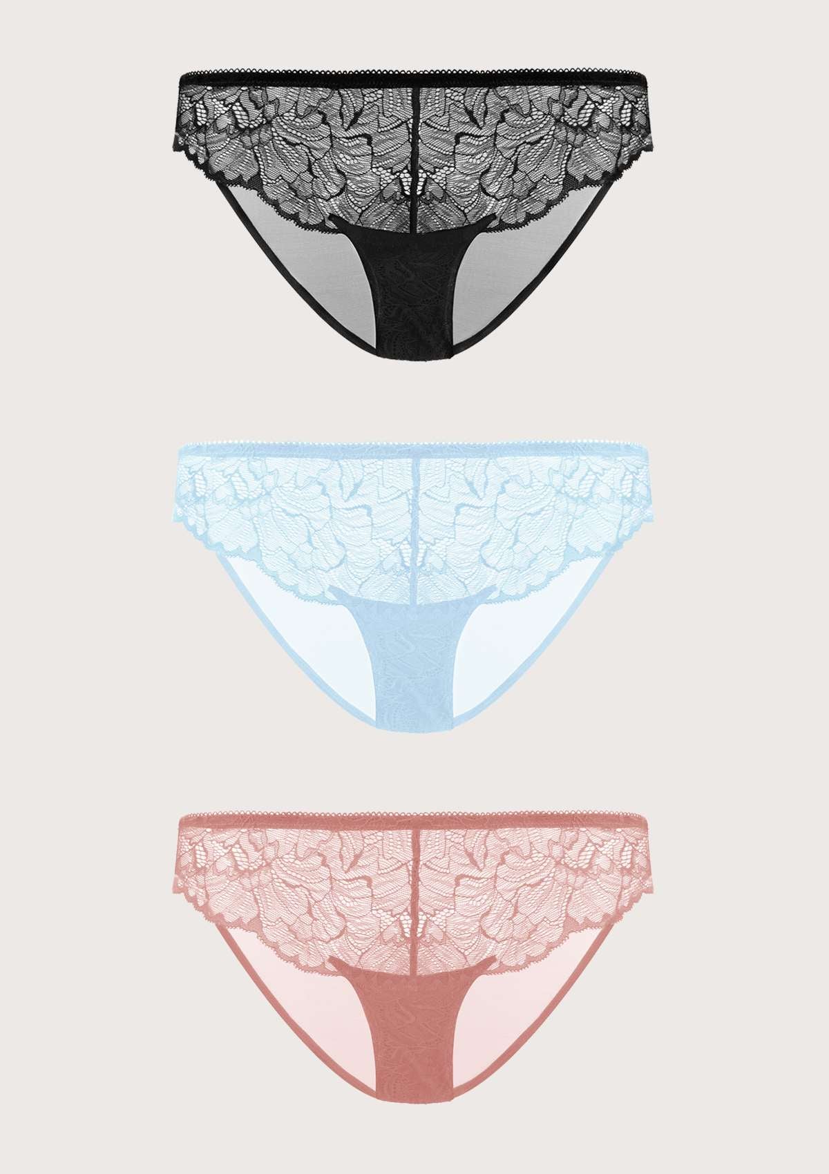 HSIA Blossom Lace Bikini Underwears 3 Pack