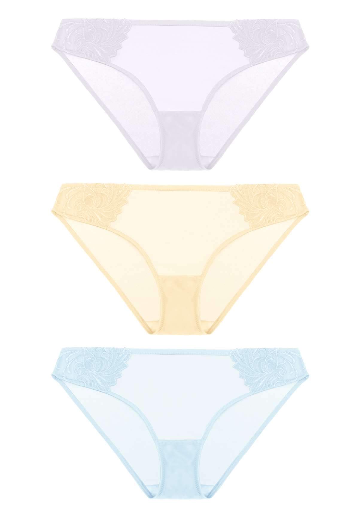 HSIA Side Embroidered Bikini Panties 3 Pack