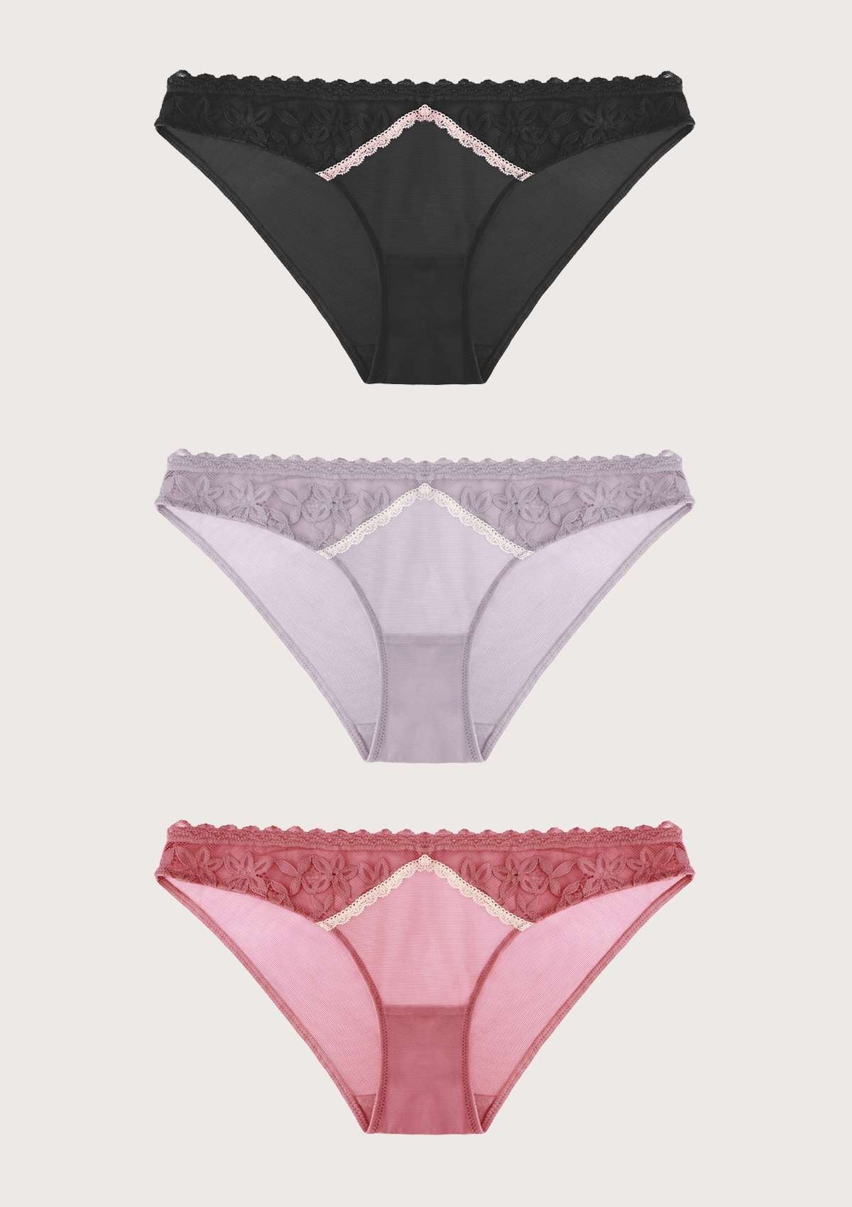 HSIA Contrast Color Bikini Panties 3 Pack