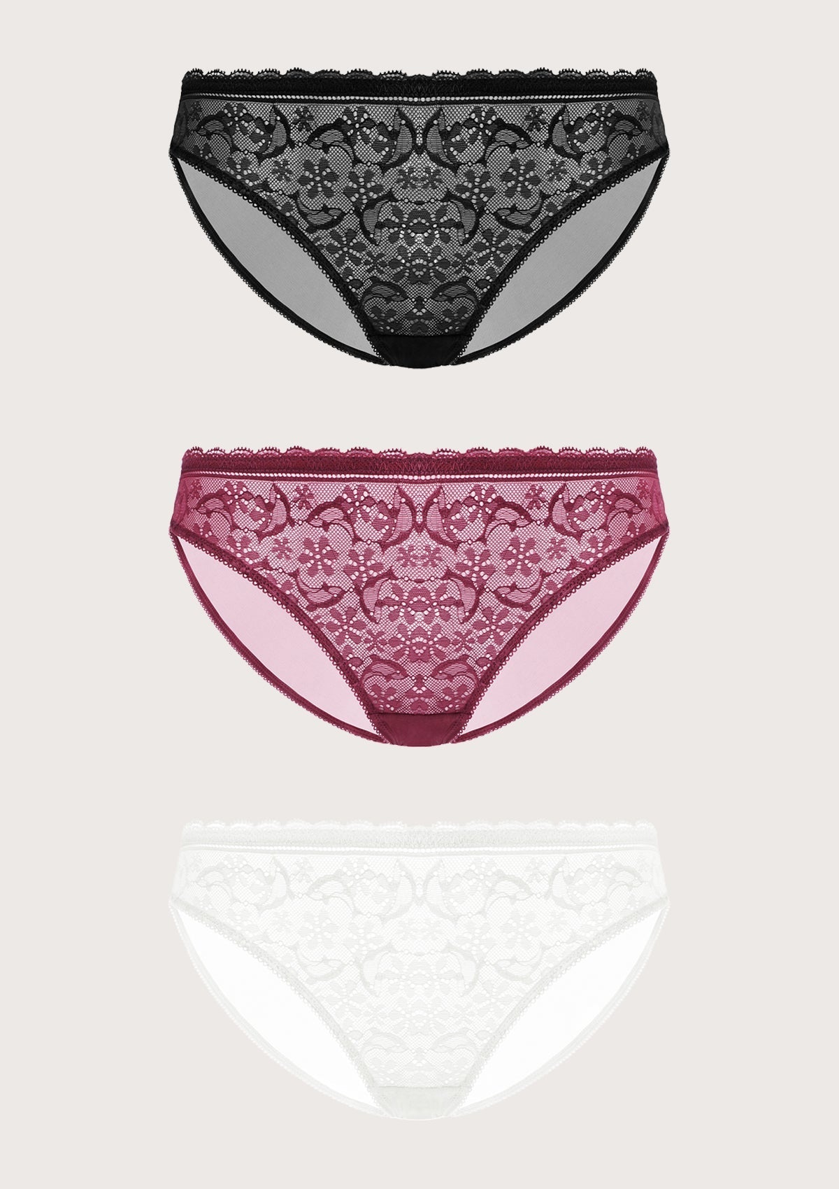 Anemone Lace Dolphin Panties 3 Pack