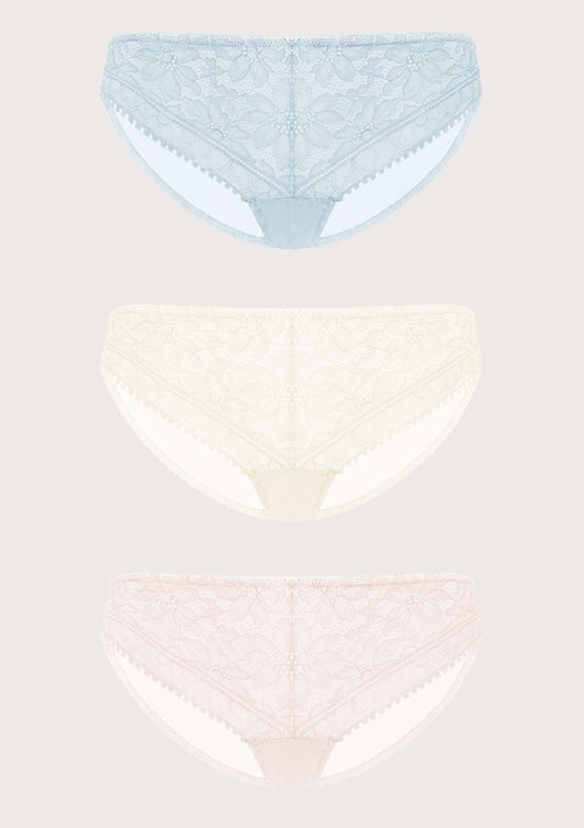 Silene Sheer Lace Hipster Underwear 3 Pack