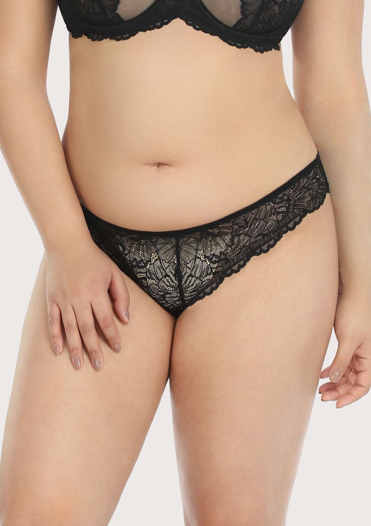 HSIA Blossom Lace Black Bikini Underwear