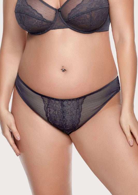 Enchante Lace Dark Gray Bikini Underwear