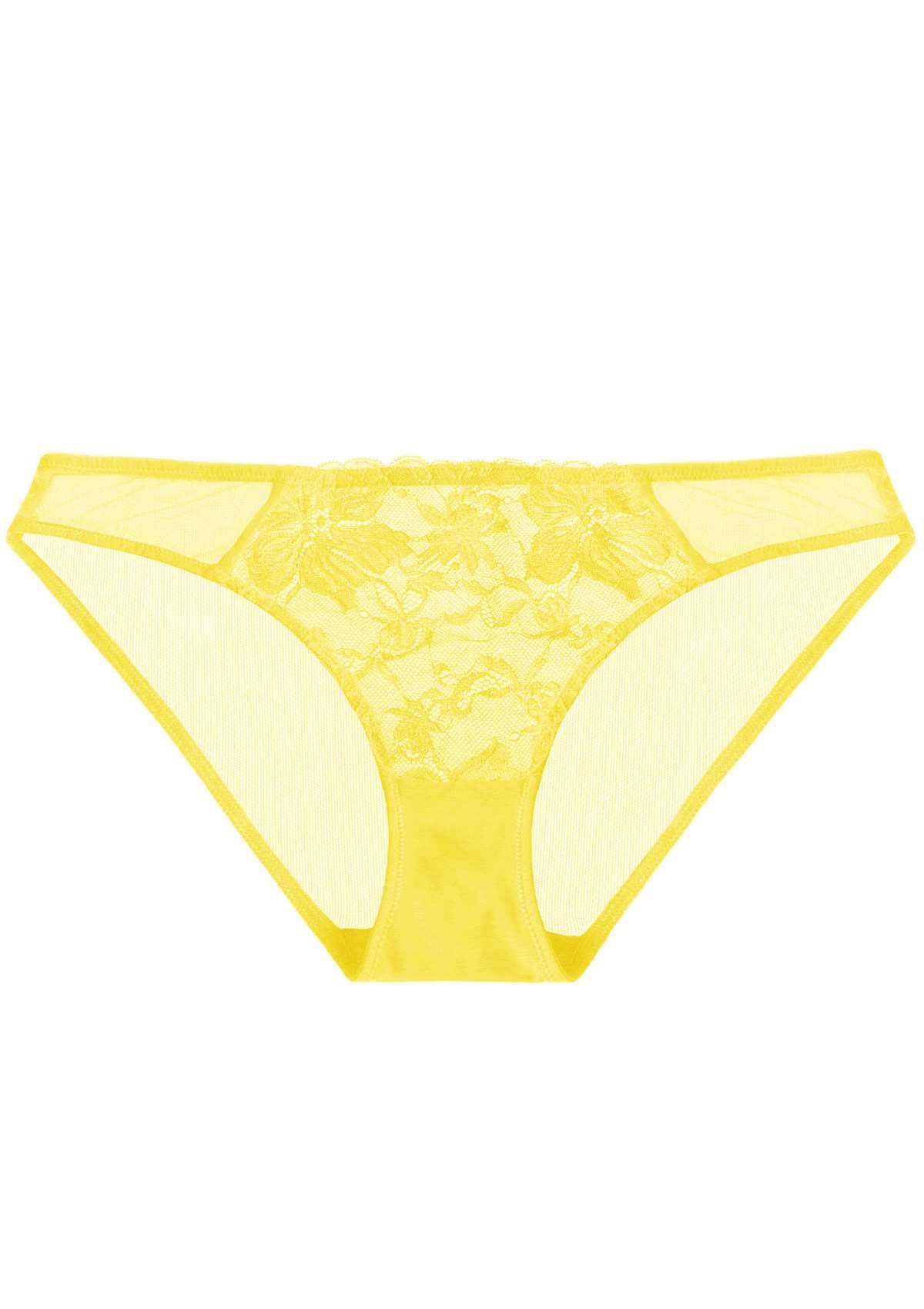 Pretty In Petals Bright Yellow Lace Bikini Underwear