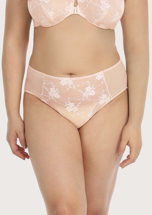 Spring Romance High-Rise Dusty Peach Lace Brief Underwear