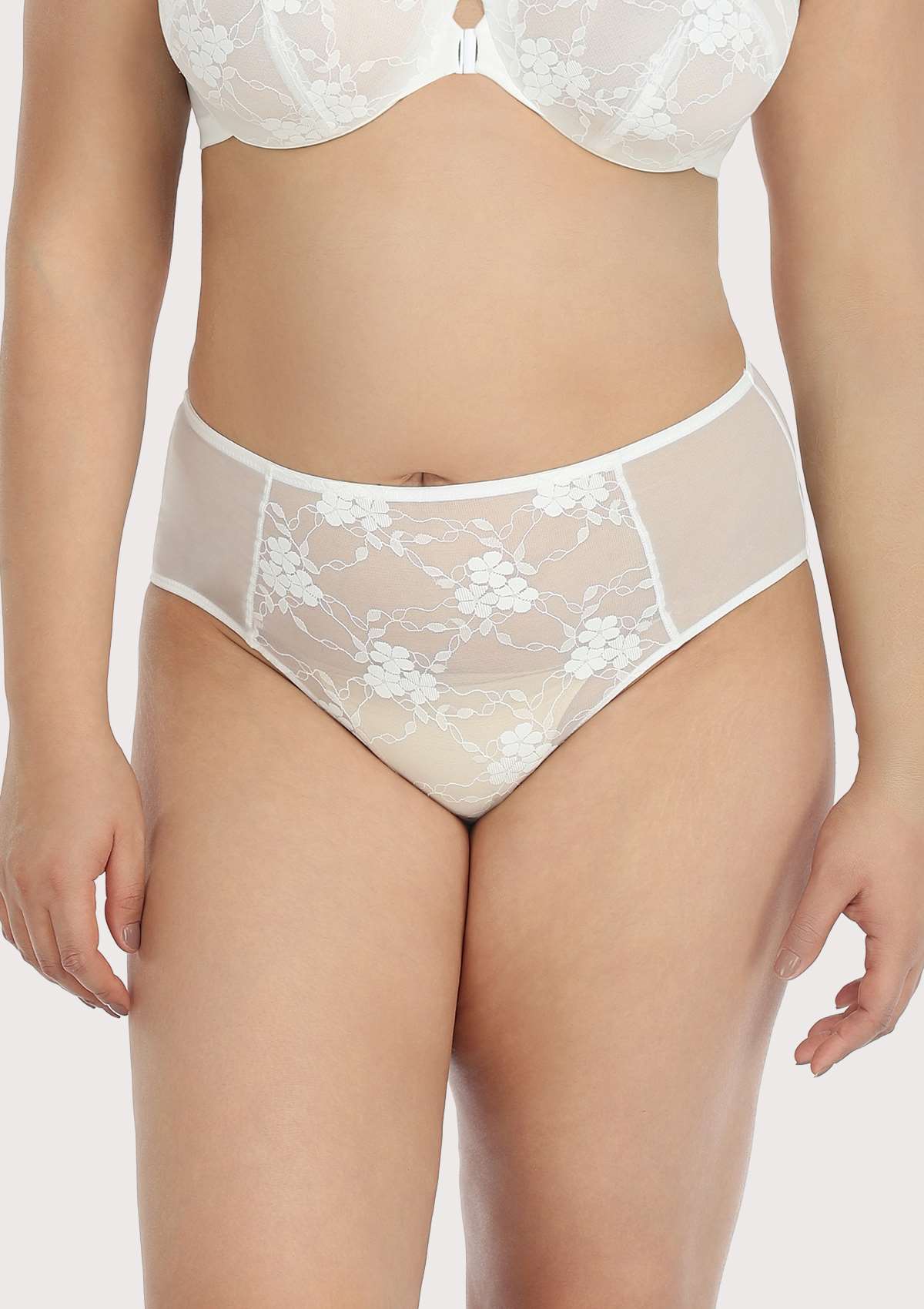 Spring Romance High-Rise White Lace Brief Underwear