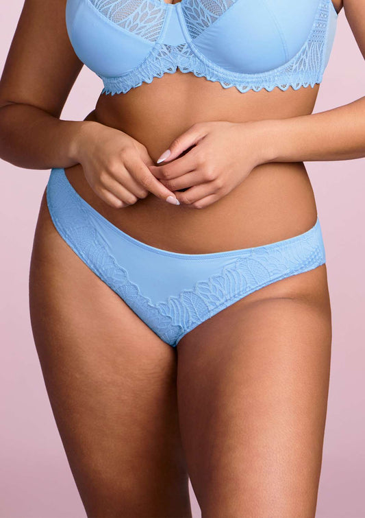 Pretty Secrets Light Blue Lace Trim Bikini Underwear