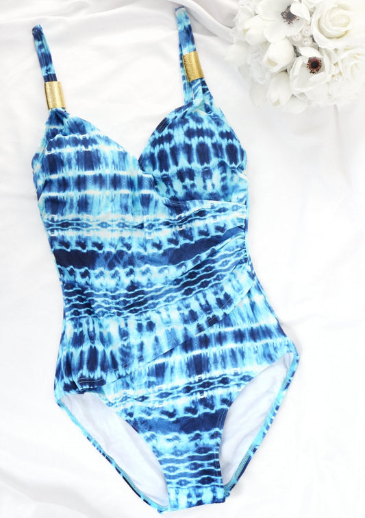 V-Neck One-Piece Swimsuit