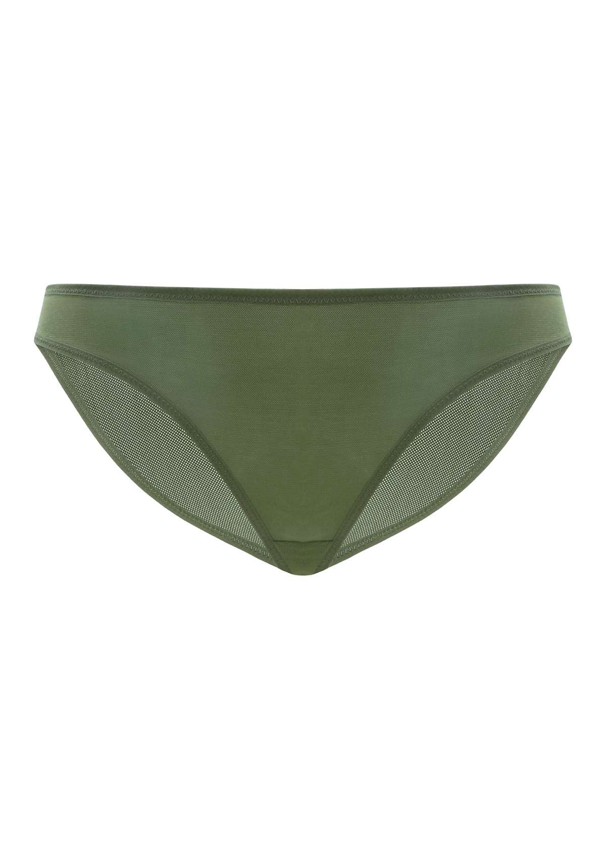 Billie Smooth Dark Green Sheer Mesh Bikini Underwear