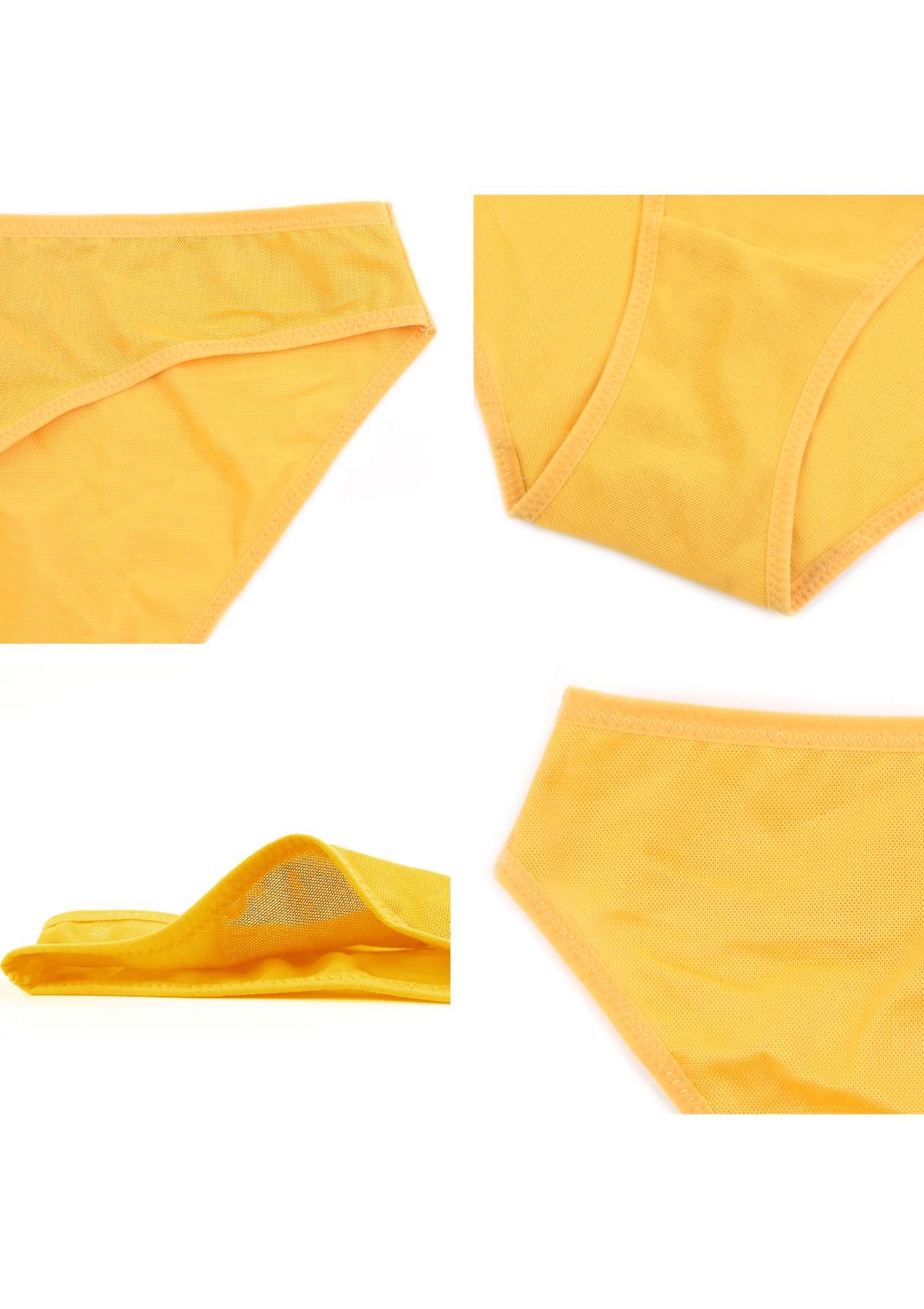 Billie Smooth Yellow Sheer Mesh Bikini Underwear