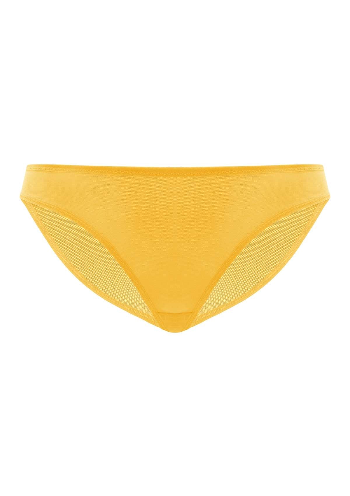 Billie Smooth Yellow Sheer Mesh Bikini Underwear