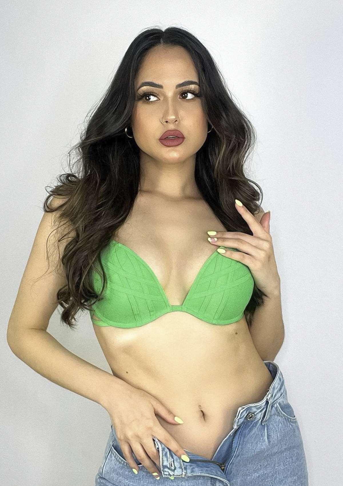 Cross Strap Green Padded Bra