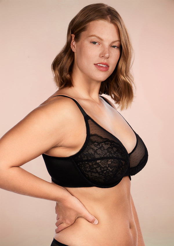 Enchante Lace Black Underwire Bra Set