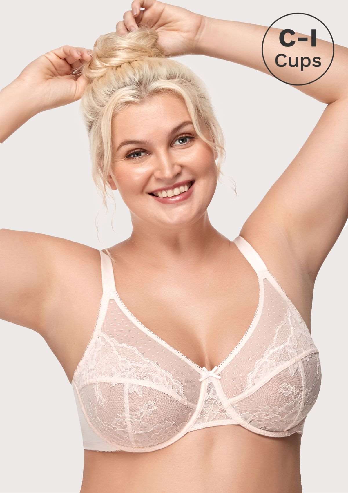 Enchante Dusty Peach Lace Unlined Underwire Bra Set