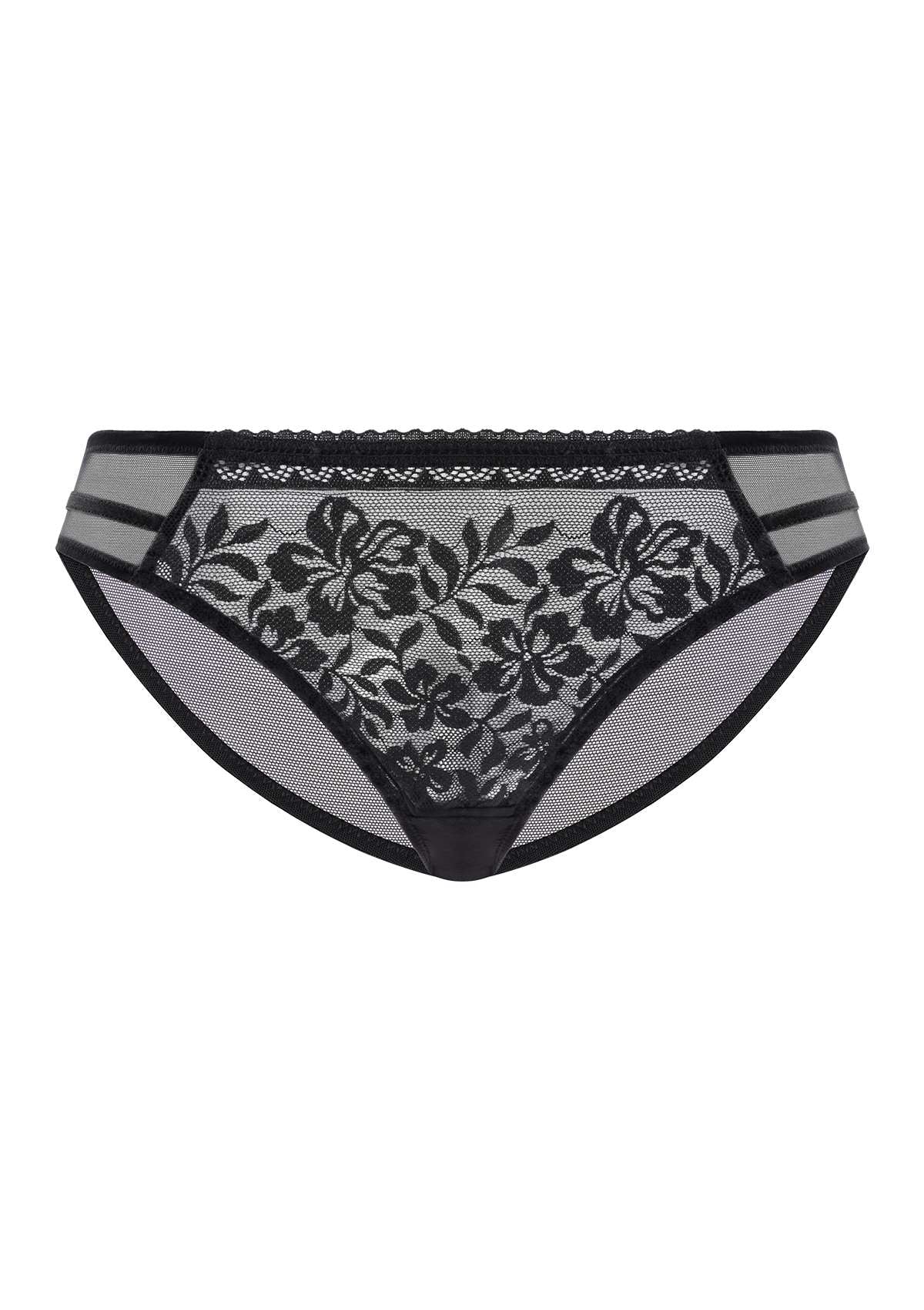 Gladioli Black Floral Lace Bikini Underwear