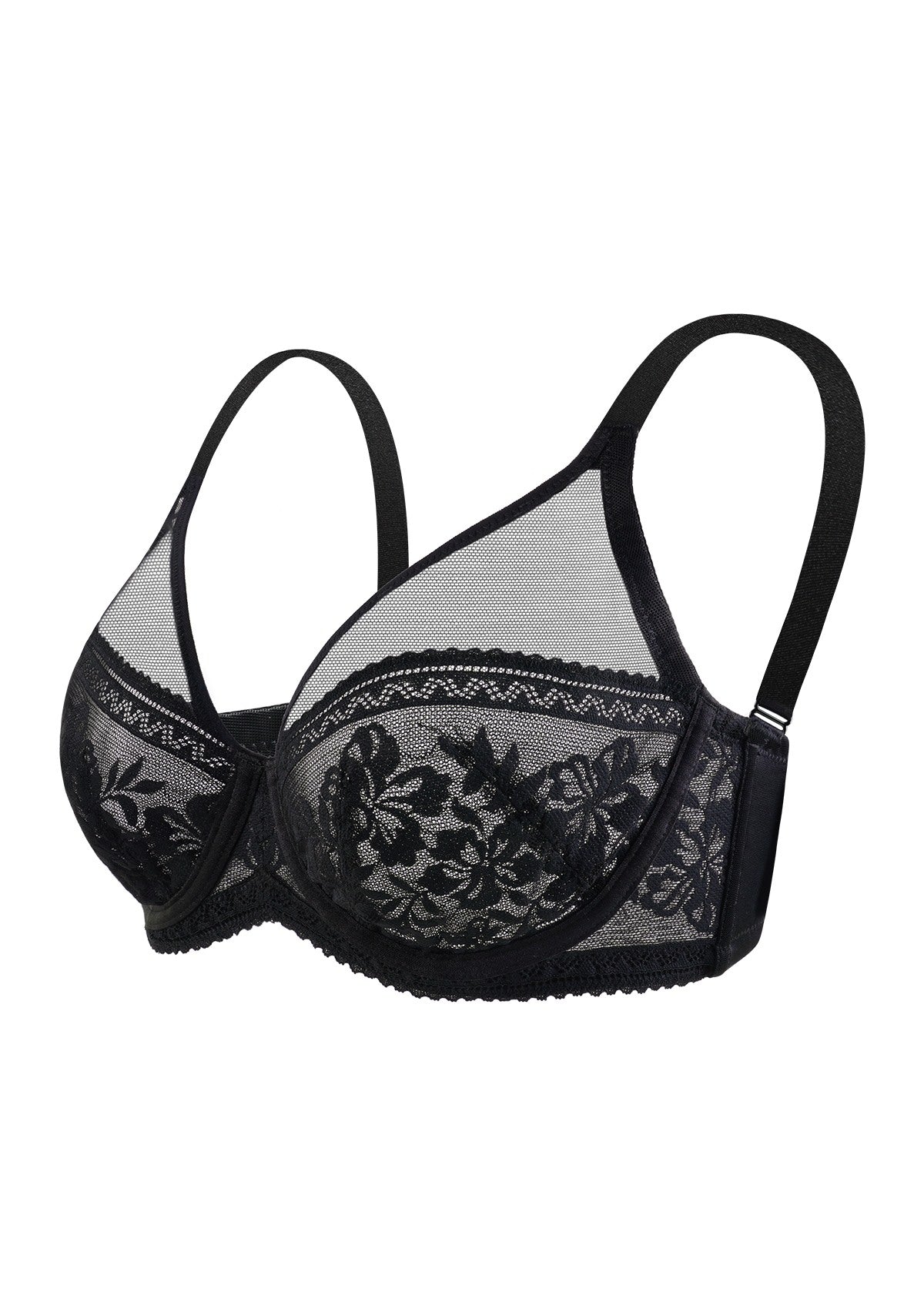 Gladioli Black Lace Unlined Underwire Bra Set