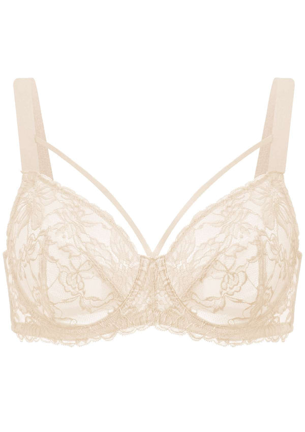 Pretty In Petals Baby Pink Unlined Strappy Lace Bra