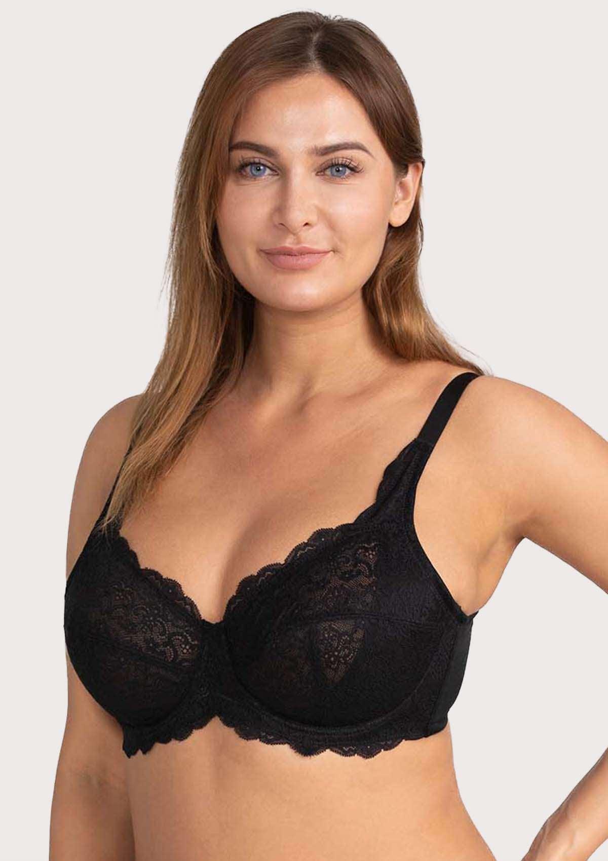 HSIA Black All-Over Floral Lace Bra