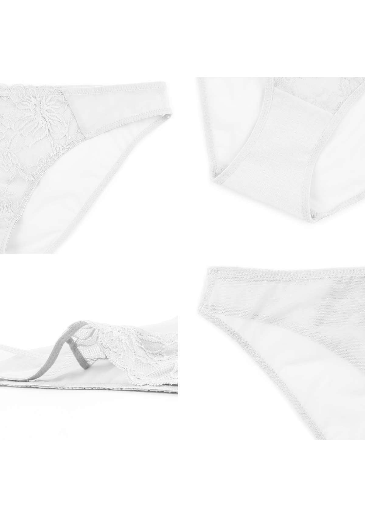 HSIA Breathable Sexy Lace White Bikini Underwear